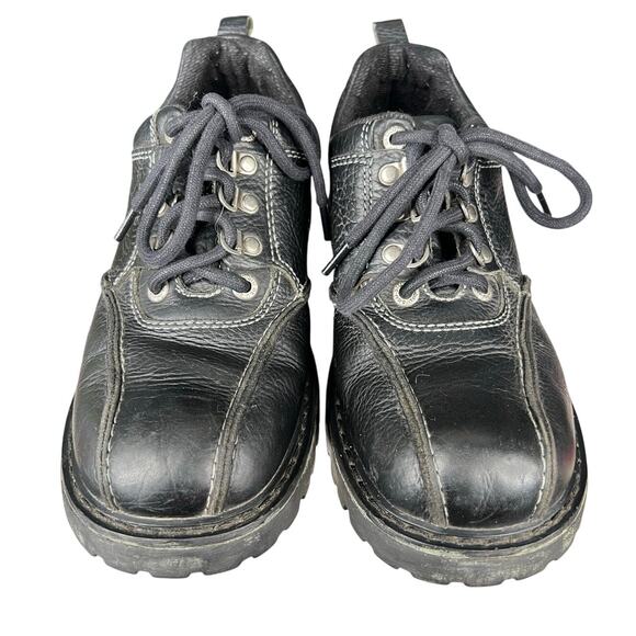 Vintage Buckle Men’s Next Step Chunky Lug Sole Black Leather Oxfords Size US 10 - Picture 7 of 10